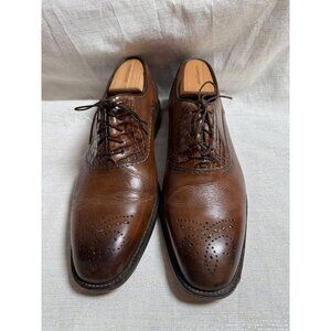 Studio Belvedere Cognac Alligator Print Leather Lace Up Oxfords Shoes Men's 11D